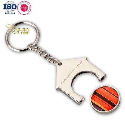 China Customized Trolley Coin Keychain Holder Personalized Printing Round Domed Sticker for sale