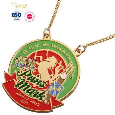 China Shiny Gold Plated Miraculous Metal Medallions Personalized Fill In Color for sale