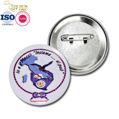 China Hot Sale Badge Maker Plain Promotional  Reflective Sublimation Printing Assorted Blank  Logo Custom Badge Pin Button à venda