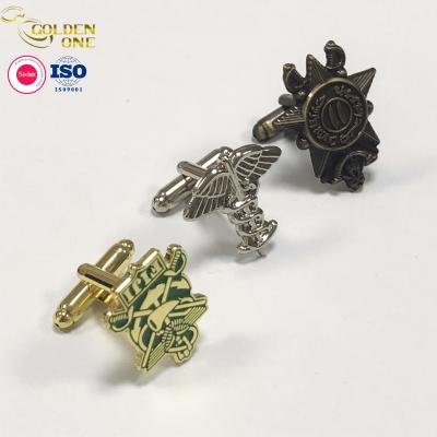 China Custom Metal Engraved Cufflinks , Soft Enamel Car Shape Men Square Cufflink Blanks for sale