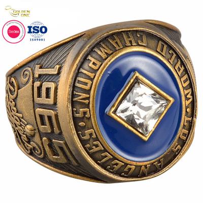 China Baseball World Champion Ring , Soft Enamel Custom Diamond Championship Ring for sale