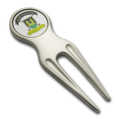 China Custom Repair Golf Divot Tool Silver Metal Plated For Souvenir Gift for sale