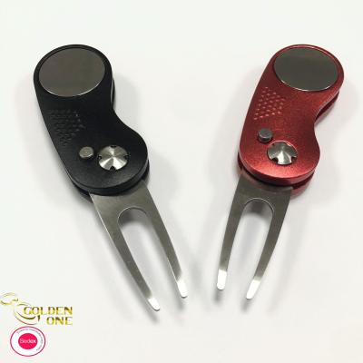 China Marcador feito sob encomenda da bola de Logo Foldable Repair Accessories With da ferramenta magnética do Divot do golfe do metal à venda