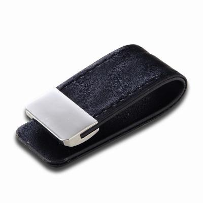 China PU Leather Wallet Money Clip RFID Aluminum Credit Card Holder For Men for sale