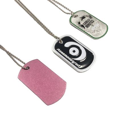 China Laser Engraved Pendant Dog Tag Metal Necklace Customised Plain Blank Pet ID Tag for sale