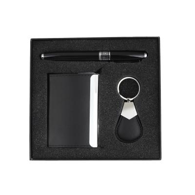 China Gift Business Luxury Corporate Men Gift Set 3 in 1 promotie pen kaarthouder pen cadeausets voor klanten Te koop