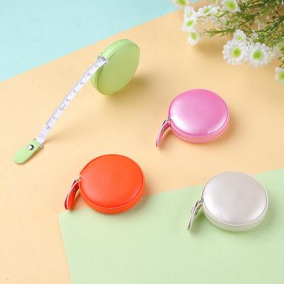 China 60 Inch Promotional Business Gifts Sewing Body Retractable Leather Tape Measure for sale