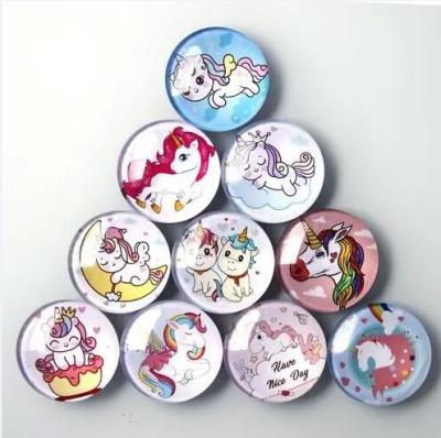 China Rubber PVC Promotional Business Gifts 3D Crystal Glass Round Souvenir Fridge Magnets for sale
