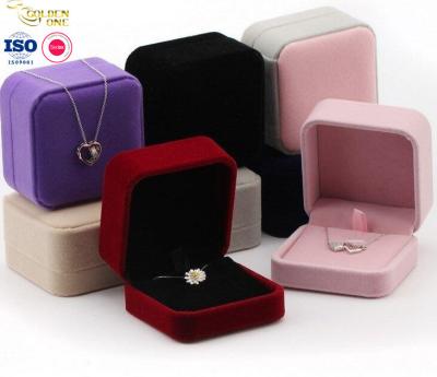 China Gift Box Ring Custom Logo Pendant Bangle Bracelet Necklace Earring Jewellery Packaging Velvet Box for sale