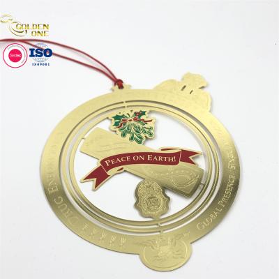 China Hot Sale  Metal  Christmas  Aluminum Holiday Sublimation Home Souvenir Ornament Metal Blanks Christmas Ornaments for sale