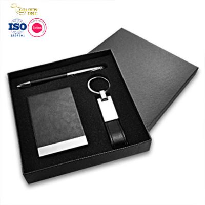Cina Hot Sale Car Business Corporate Luxury Promotion Metal Keychain Pen Card Holder Gift Set For Men in vendita