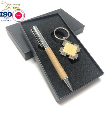 Κίνα China Factory Price Wooden Pen Wood Ruler Zinc Alloy Metal Promotional Business Office Stationery Gift Set προς πώληση