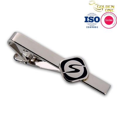 China Silver Nickel Shirt Tie Clip Custom Metal Bar For Business Gift for sale
