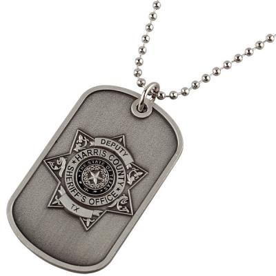 China Hip Hop Pendant Dog Tag Chains Metal Army Gifts Silver Plated Engraved for sale