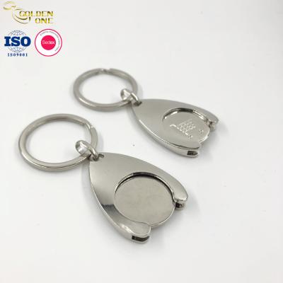 China Shopping Trolley Coin Keychain Carabiner Metal Zinc Alloy Coin Holder For Gift for sale