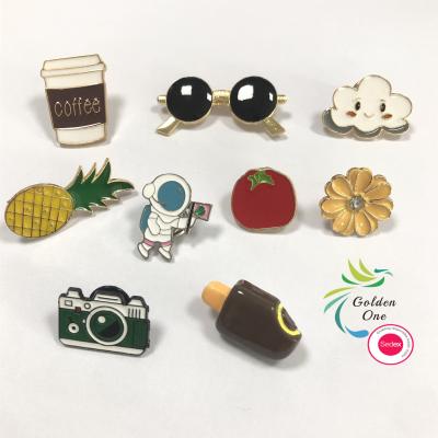China Pineapple cloud sunglasses Tomato book ice cream shape  positioning vintage crown brooch pin for clothes for sale