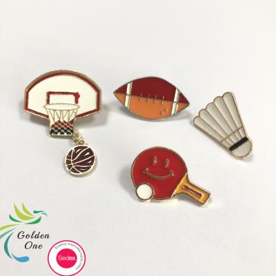 China Alien Blank Glitter Star Rectangle Rugby Customised Lapel Lions Pin Volleyball Football for sale