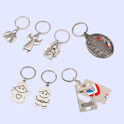 Cina Creative Personalized DIY Angel child Laser Engraved Metal Keyring Blank Promotion Gifts  Custom Logo Steel KeyTags in vendita
