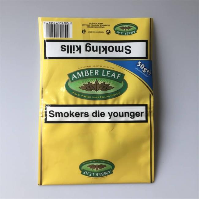 Plastic Baccy Packaging Bag Rolling Tobacco Pouches with Zipper and Sticker​