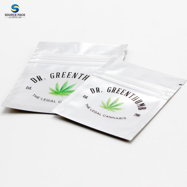 Customized Weed Packaging Bag 3 Side Seal Plastic Ziplock Pouch