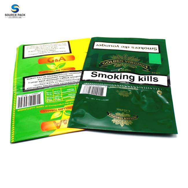 50g Australia Hot Sale Tobacco Packaging Pouch OEM ODM Design 25g