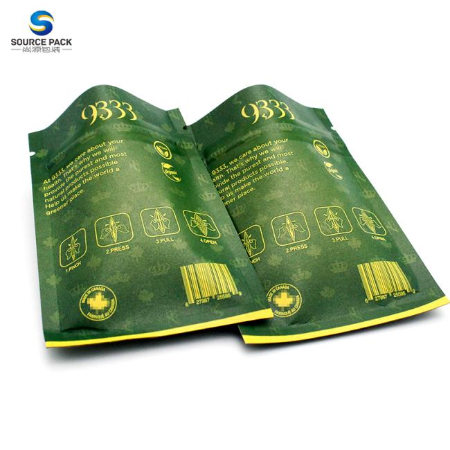 Child Resistant Mylar Weed Packaging - 3.5g Ziplock Bags,Moisture Proof,Reusable 
