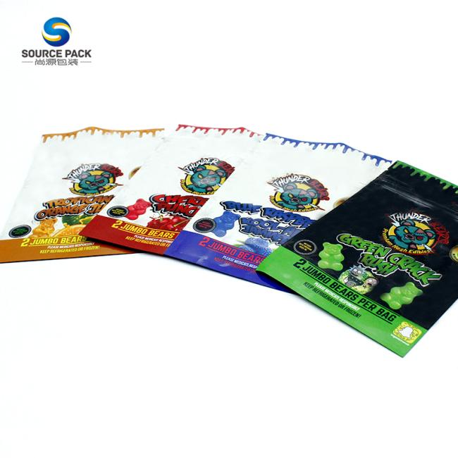 Customized Capacity Smell Proof Mylar Bags For Weed Packaging Stand Up Pouch