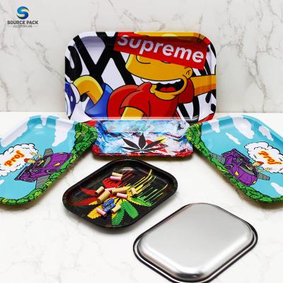 China Eco Smoking Rolling Tray Metal Joint Rolling Trays Tobacco Pre Rolled Smoking Accessories for sale