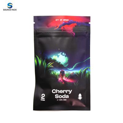 China Zipper Custom Weed Bag 3 Side Seal With Digital Printing 100-160 Micron for sale