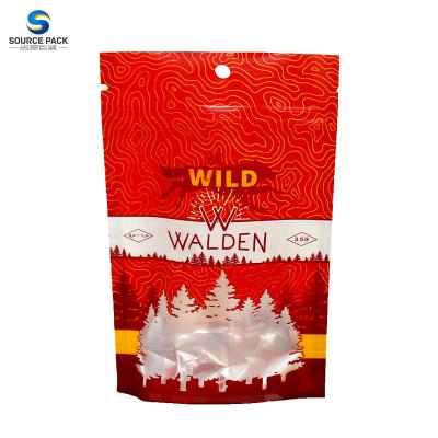 China 3.5g Custom Weed Packaging Bags Plastic Mylar Ziplock Bags With Window for sale