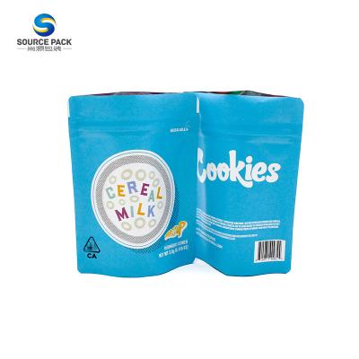 China Child Resistant Mylar Weed Packaging Bag Smell Proof Zipper Closure For Gummies Cookies for sale