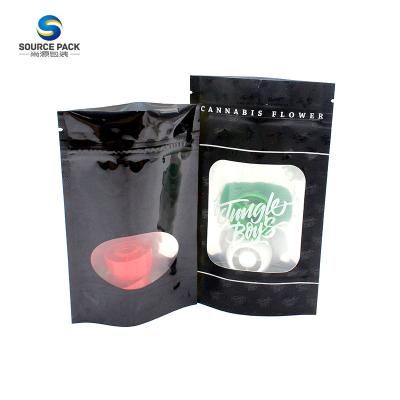 China Customized Logo Printing Mylar Weed Packaging Bag Stand Up Mylar Bags CBD With Window for sale