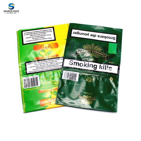 Quality OEM ODM Design Tobacco Packaging Pouch 25g 50g Gravure Printing for sale