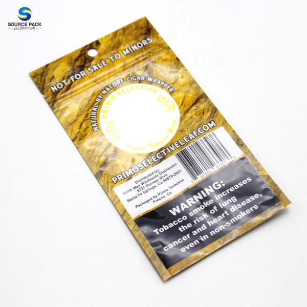 Quality Herb Tobacco Leaf Packaging Bag Resealable Lanimated Plastic Ziplock With Window for sale
