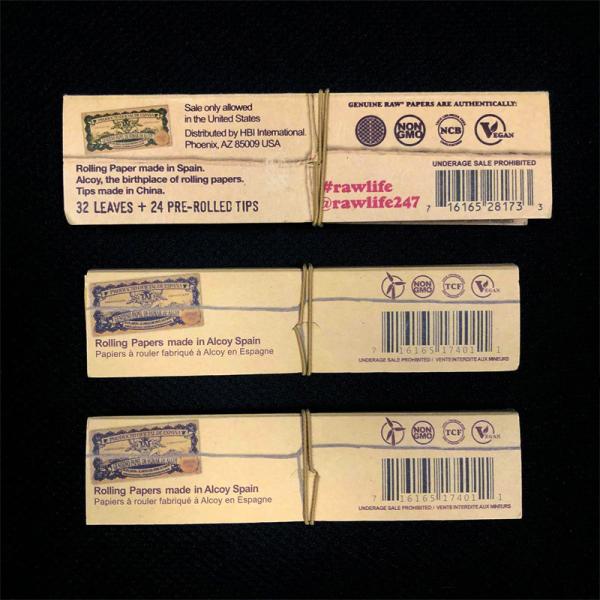 Quality Customized Smoking Rolling Paper Natural Gum Unflavored With Tips for sale