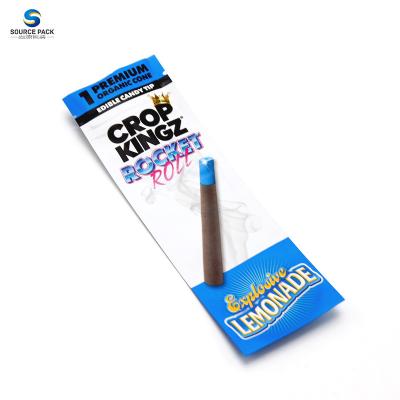 China Pre Roll Cigar Packaging Blunt Wrap Three Side Sealed Moisture Proof Plastic Bag for sale