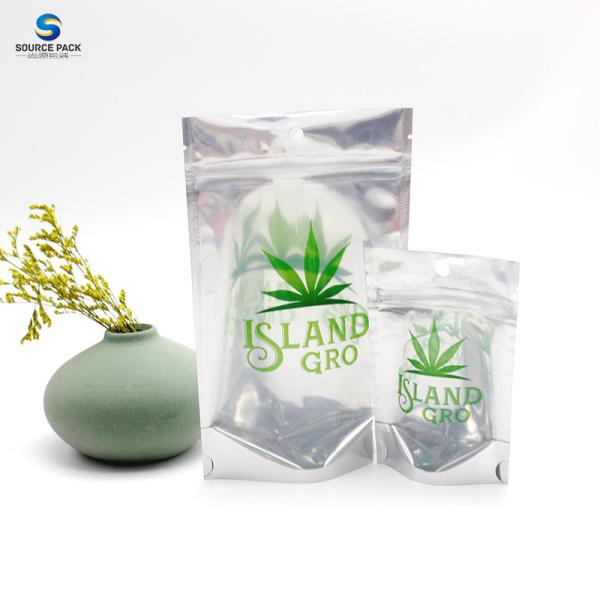 Quality Custom Child Resistant Zipper Aluminum Foil Weed Packaging Bag For Marijuanna for sale