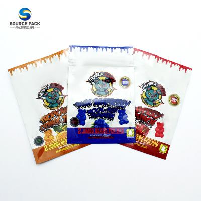 China CBD Gummies Packaging Mylar Bags Smell Proof Customized Weed Zipper Pack for sale
