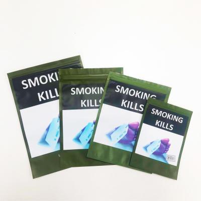 China Moisture Proof Tobacco Packaging Pouch Custom Zipper Smoking Leaf Cigarette Bag for sale