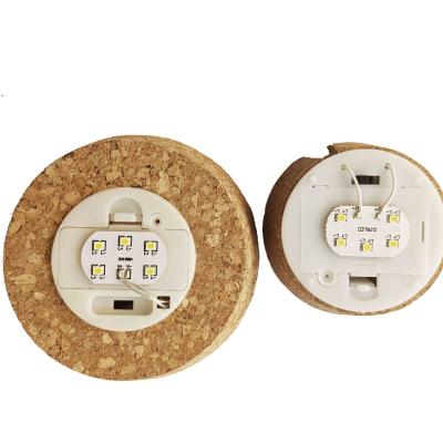 China LED Light Natural Cork Lids Inserted Button Battery For Micro Landscape for sale