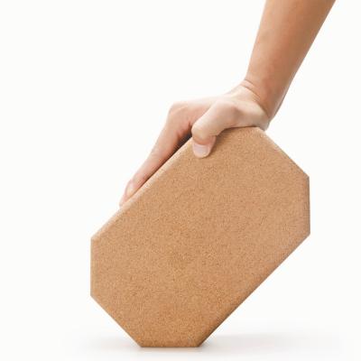 China Octagonal Natural Fitness Cork Yoga Block Brick Recycled Ergonomic Design OEM for sale