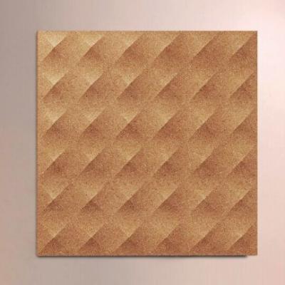Chine Cork Wall Tiles acoustique avec la surface géométrique, forme adaptée aux besoins du client à vendre