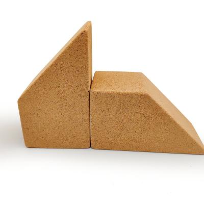 China Trapezoid Yoga Cork Blocks Bricks Cork Stretching Exercise Support Practice for sale