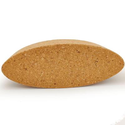 China Oval Cork Yoga Brick Egg Cork Yoga Blocks For Seated Reclining Postures for sale