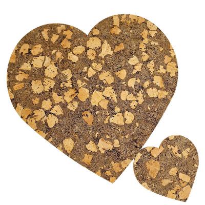 Chine Heart-Shaped Cork Coasters Placemat with Cork Fabric High resilience à vendre