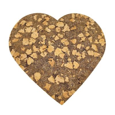 China Custom Heart Cork Placemat With Cork Fabric Cork Coasters Trivet Table Mat for sale