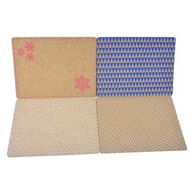 China Printed Custom Cork Placemats Rectangular Anti Scratch For Coffee Shop for sale