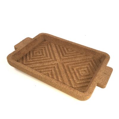 China OEM ISO9001 Rectangular Cork Serving Trays Heat Resistant for sale