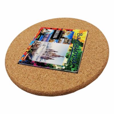 Chine En décorant les carreaux de céramique de Cork Backed de rond placez les trépieds de tapis pour la longévité recyclable de plats chauds à vendre
