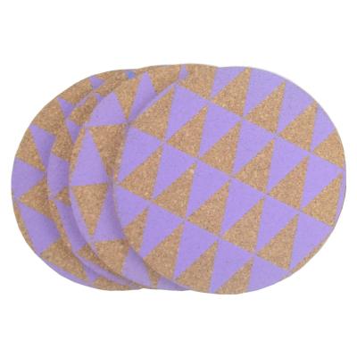 China Colorful Odorless 4 Inch Round Cork Coasters BSCI Naturally Absorbent Coasters for sale